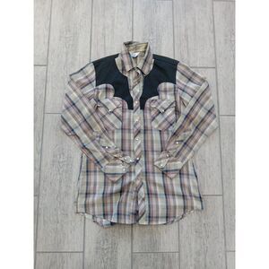 Vintage Miller Western Wear Men's 15 1/2-34 Pearl Snap Long-Sleeve Rodeo Shirt